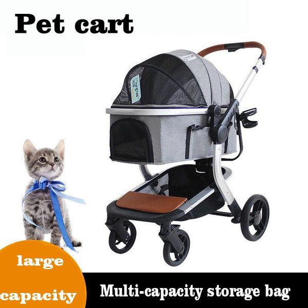 

dog car seat covers pet stroller carrier for dogs detachable foldable portable transportation breathable windproof cat and four wheeled cart