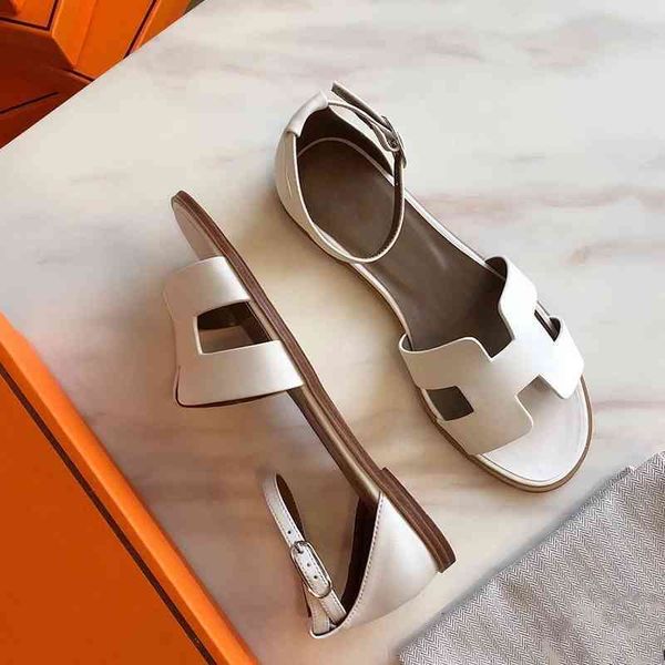 

70% off wholesale sandals flip-flops summer sandals natural leather female designer shoes luxury flat, Black