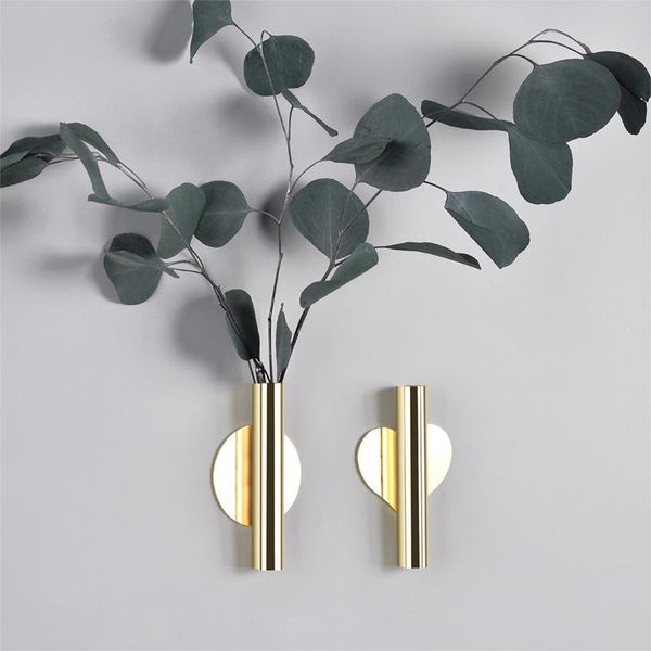

nordic style wall vase golden perforated living room decoration pendant vases