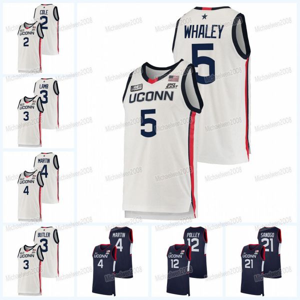 Il nuovo Uconn Blm Huskies 2021-22 College indossa la maglia da basket Andre Jackson Ray Allen Rudy Gay Adama Sanogo Kemba Walker