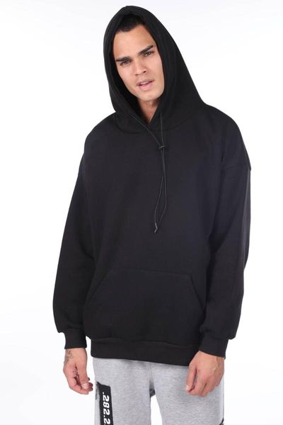 

Men's Hoodies & Sweatshirts Kangaroo Pocket Hooded Men 'S Sweatshirt, Black