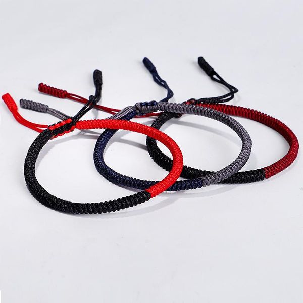 

multi color tibetan buddhist handmade knots lucky rope bracelet size adjustable charm bracelets, Golden;silver