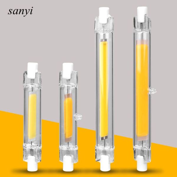 

bulbs 4w/8w cob led tubular light r7s bulb ac220v-240v glass+ceramic energy saving powerful