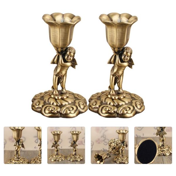 

candle holders 2pcs candlestick european style vintage angel holder deskadornment