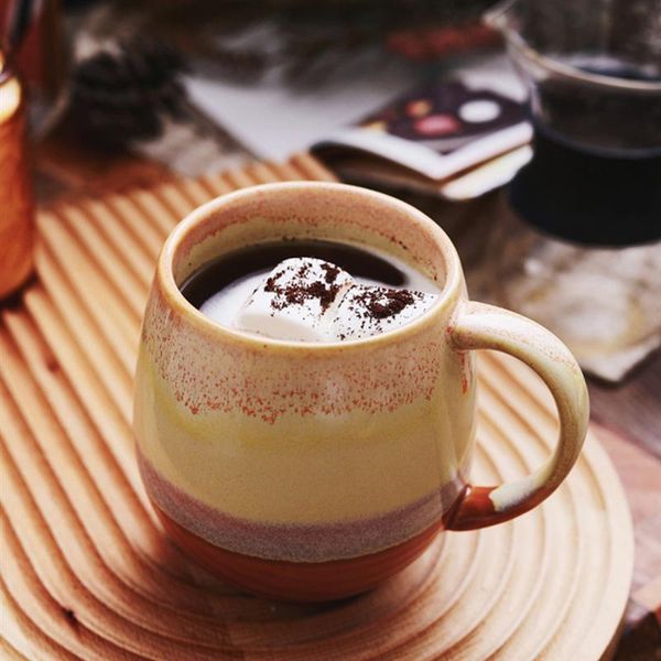 

mugs 1pc american retro coffee mug creative milk ceramic cup (yellow)