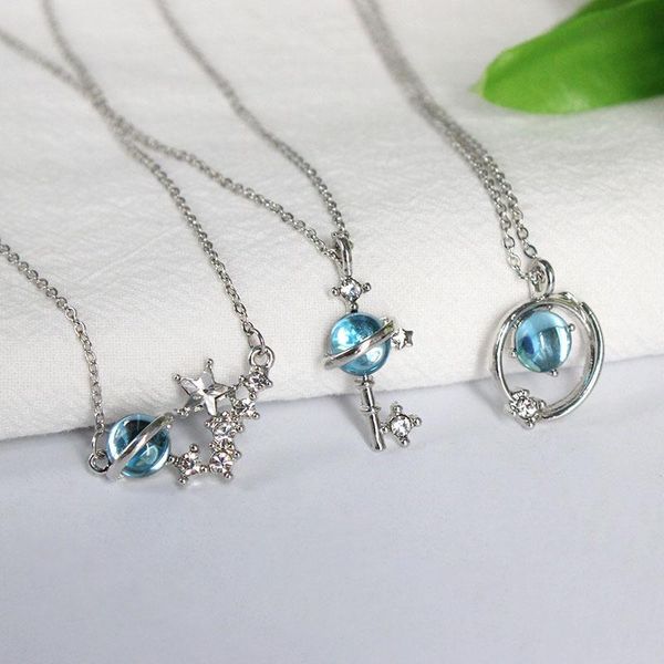 

pendant necklaces celestial necklace trendy link chain metal boyfriend gift, Silver