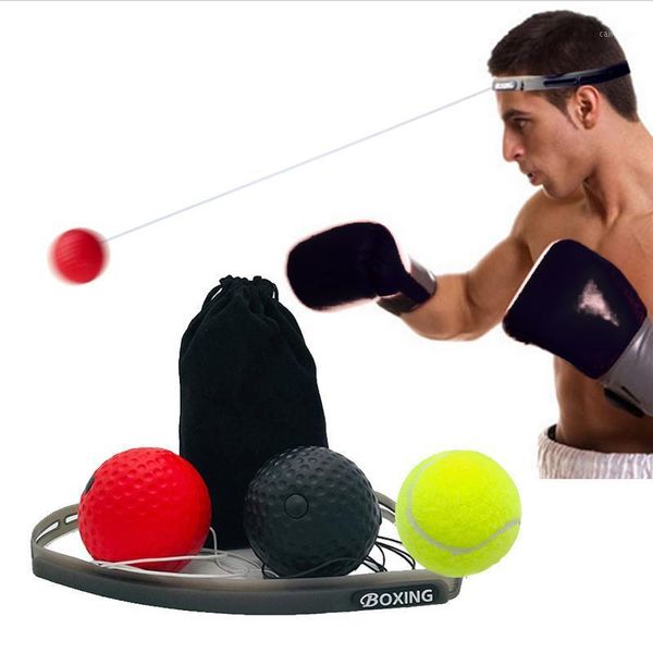 

boxing reaction balls set for speed training vent ball silicone sweat headband1