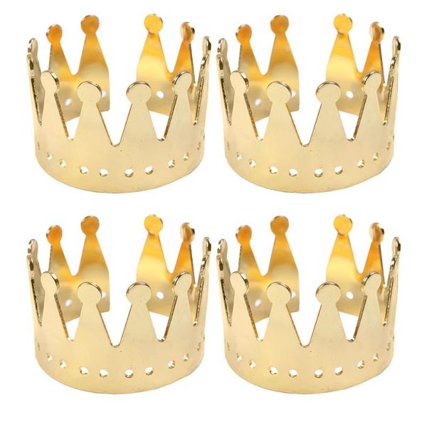 

napkin rings 4pcs crown holders alloy dinner tablecloth decors (golden)