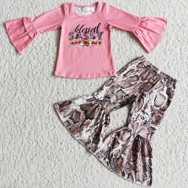 

wholesale kids designer clothes girl sets fall toddler baby girls boutique clothing bell bottom outfits pink sassy milk silk fashion childre, White