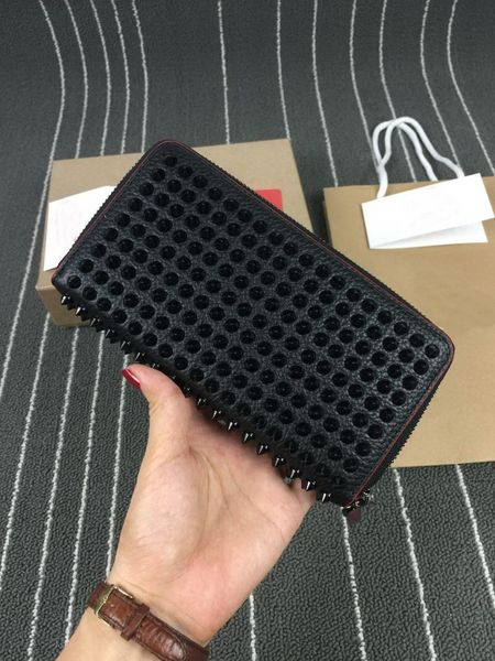 

genuine leather men women long wallet multicolor designer coin purse card holder holders clut bags classic zipper pocke branded bottoms wall, Red;black