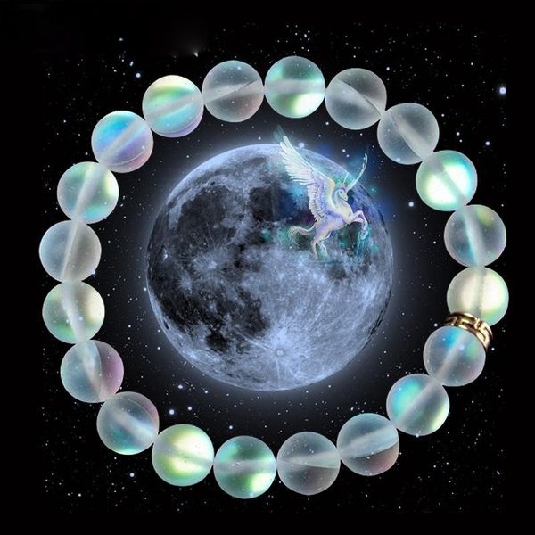 

charm bracelets mermaid glass crystal moonstone multicolor matte shining stone beaded bracelet handmade wristband gifts jewelry, Golden;silver