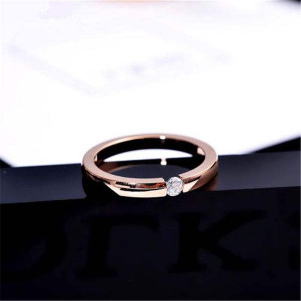 

cluster rings engagement ring for women stainless steel silver gold color fingerlover couple smooth fashion jewelry gift kk014-, Golden;silver