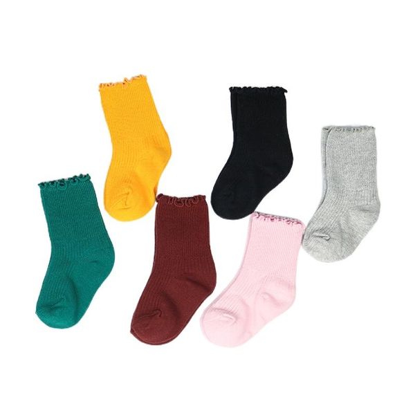 

spring baby girl socks solid kids toddler girls stringy selvedge, Pink;yellow