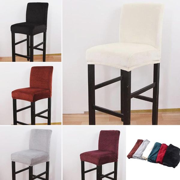 

1pc chair cover solid seat covers for bar stool chairs slipcover home el banquet dining christmas decoration