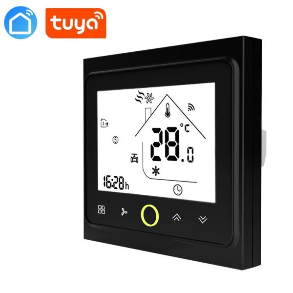 

tuya programmable wifi central air conditioner thermostat temperature controller 2/4 pipe 3 speed fan coil unit works with alexa smart home