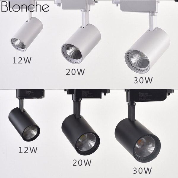 

track light cob spotlights rail lighting fixtures 12/20/30w iluminacao modern spot lamp for store shop mall exhibition lights