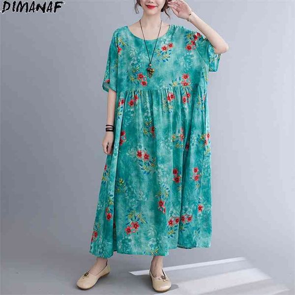 

plus size summer dress women sundress vintage beach floral lady long green oversize loose casual 4xl 5xl 6xl 210531, Black;gray
