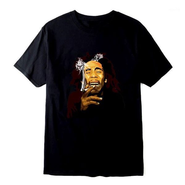 

men's t-shirts bob marley cotton fashion brand summer harajuku style casual streetwear tee hip hop top, White;black