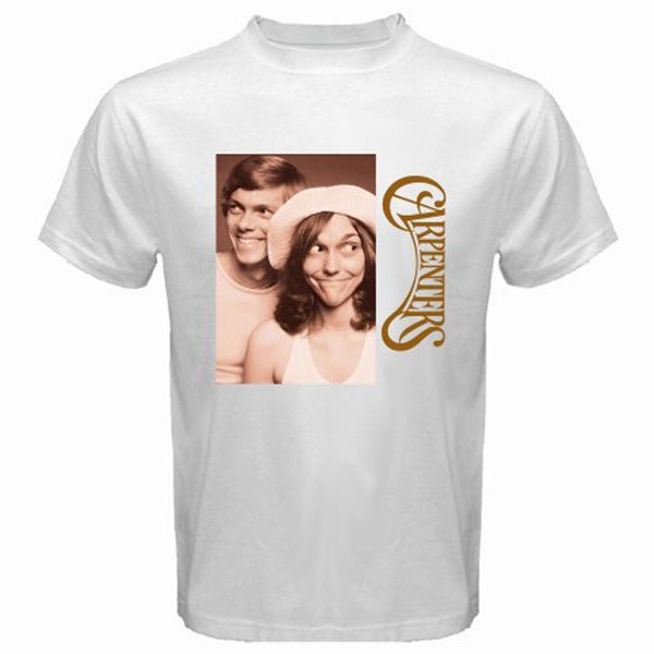 

the carpenters 70s classic karen richard men's white t-shirt size s-3xl, White;black