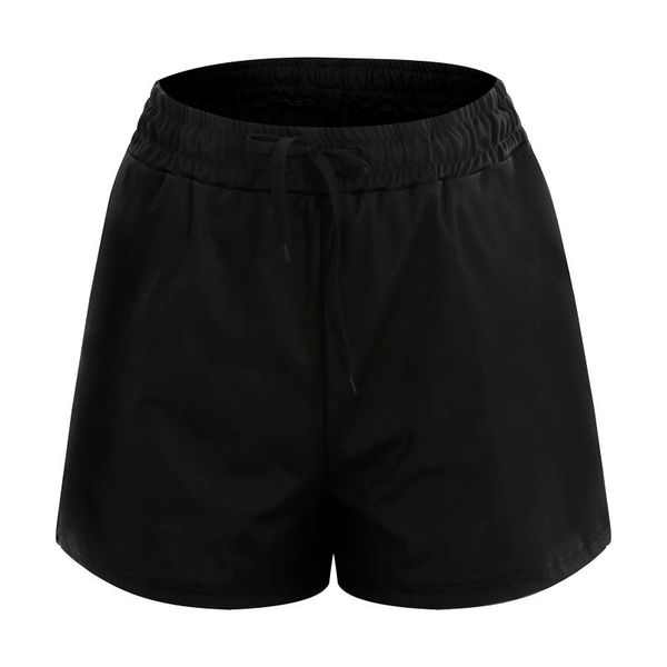 

women's shorts 2021 running women solid elastic drawstring waist athletic workout lounge, White;black