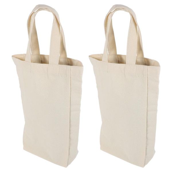 

storage bags 2pcs canvas bottle bag tote pouch holder carrier