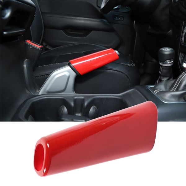 

red handbrake cover abs decoration frame for 2018-2020 jeep wrangler jl 4doors