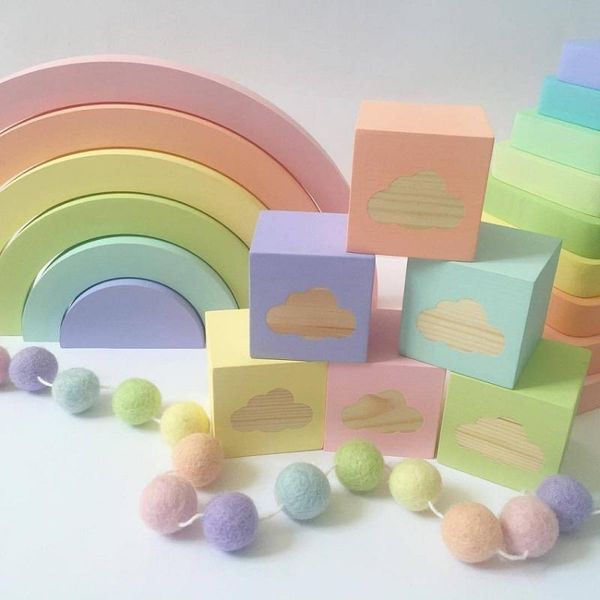 

ins nordic home decoration solid wood cloud box personality baby pography props children's products decorative objects & figurines
