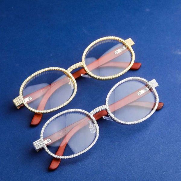 

highend accessories fashion men frame women eyeglass round clear lens glass iced out cubic zirconia hip hop rock sunglass, Black