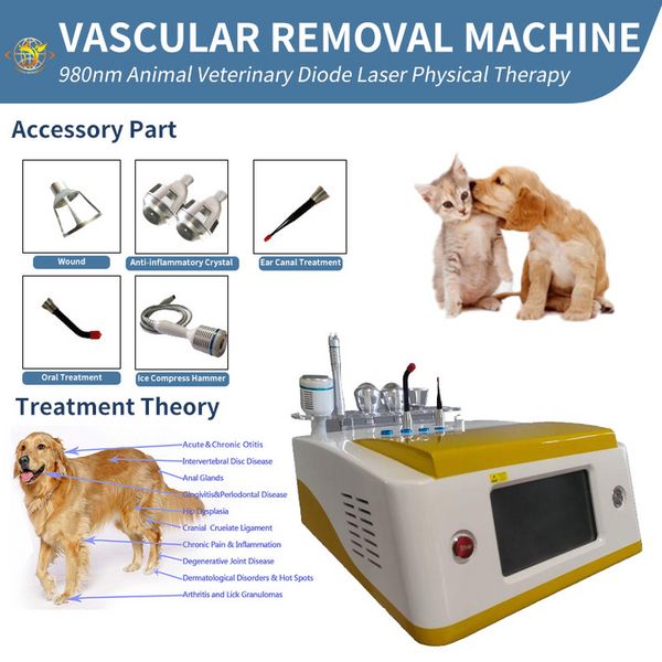 Equipamento portátil Slim Equipamento mais novo Terapia a laser de animais 980nm Diodo veterinário Fisioterapia física Opt Opt Medical Dispositivo