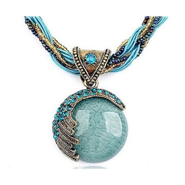 

special offer 70% off luxury jewelry fashion bohemian turquoise handmade necklace women accessories, Silver