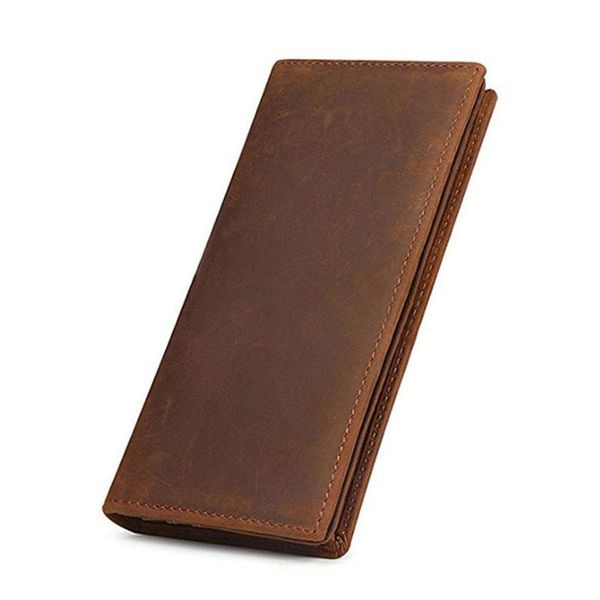 

wallets fashion vintage long purse inner zip wallet men women crazy horse male female coin, Red;black