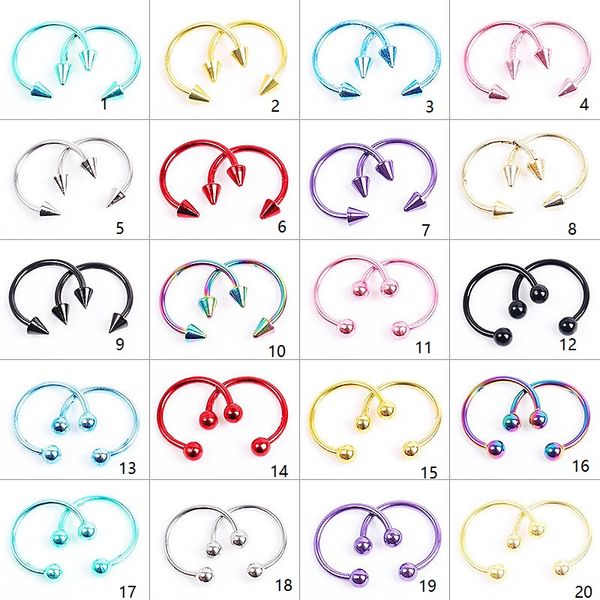 

stainless steel nose septum piercing hoop 6mm 8mm 10mm earrings lip ring studs cartilage tragus ear horseshoe circular eyebrow jewelry, Silver