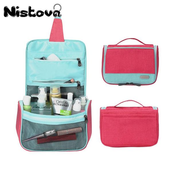 

portable large capacity zipper hanging wash bag multi-function makeup storage box cosmetic travel waterproof bags & cases