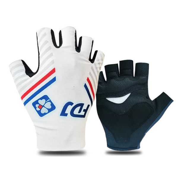 FDJ Pro Team Mezze Dita Guanti da ciclismo per bicicletta Guanti da mountain bike traspiranti Estate antiscivolo e assorbimento degli urti H1022