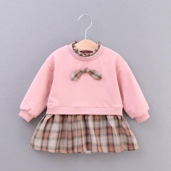 

girl's dresses girls autumn winter knitted newborn baby clothes plaid princess infant 1st year birthday party dress vestidos 1023, Red;yellow