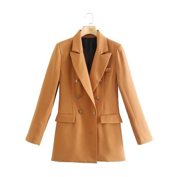 

women's suits & blazers 2021 autumn style european and american small suit double-breasted collar casual solid color jacket women, White;black