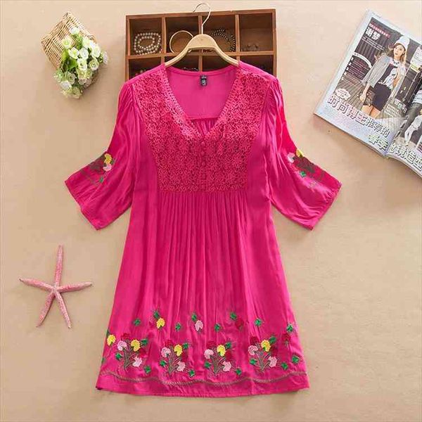 

summer embroidery cotton blouese women shirts clothes plus size clothing cute casual loose blusas feminina vestidos, White
