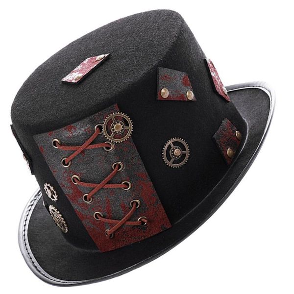 

party hats 1pc decorative hat punk style costume headdress prop (black)