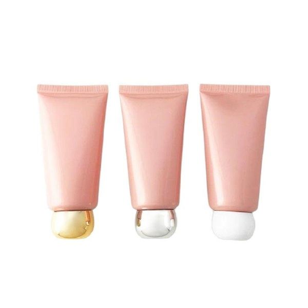 

storage bottles & jars empty shiny pink skin care sunscreen facial cleanser plastic bottle screw cap 60ml cosmetic squeeze packaging tube 30