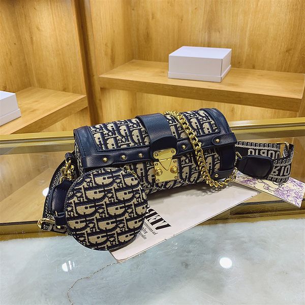 

french minority design chain bag women's 2022 new high-grade fashion messenger d home canvas cylinder