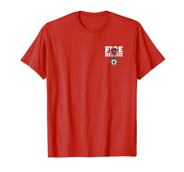 

massachusetts fire rescue firefighters firemen duty t-shirt, White;black
