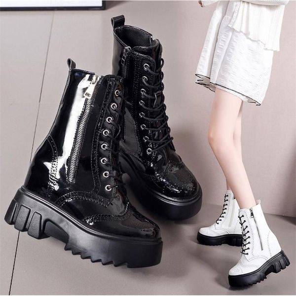 

boots fashion white women's middle tube in autumn and winter, Black