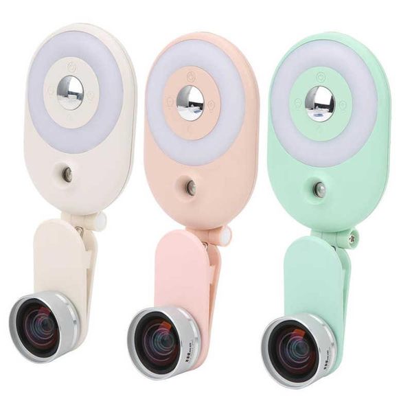 

adjustable dimmable fill light with wide angle lens humidifier for video vlog flash heads