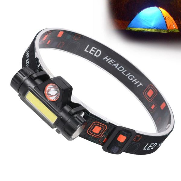 

headlamps led headlamp rechargeable usb powerful head built-in 18650 battery waterproof work headlight for fishing hunting