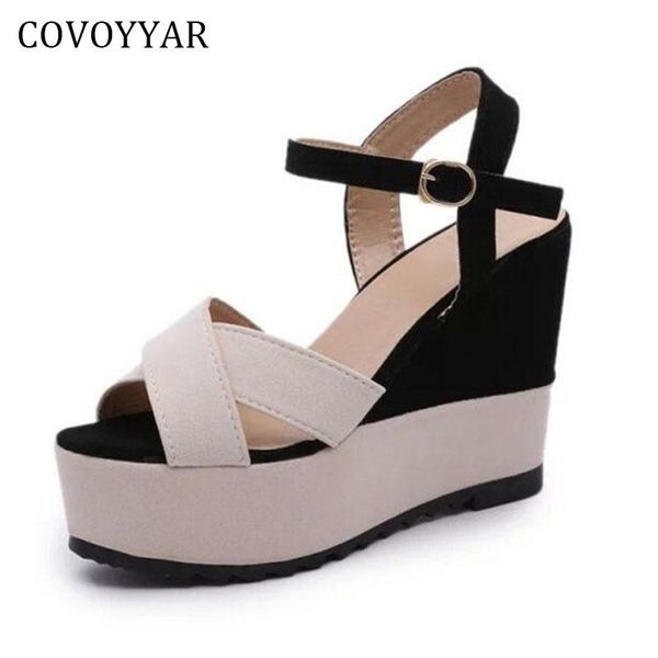

high wedges women's sandals summer fashion buckle platform lady super heels open toe roma shoes wss239, Black