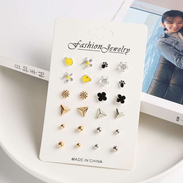 

pairs autumn winter simple earrings sweet cute small earrings combination
