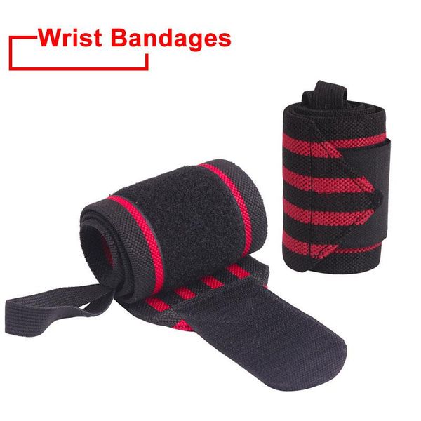 

wrist support 1pcs elastic weightlifting wraps brace bandages fitness gym sport breathable wristband protector straps, Black;red