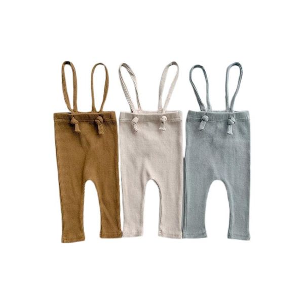 

trousers casual born baby girls boys stockings ribbed cotton leggings for girl overalls infant strap pants 3 colors, Blue