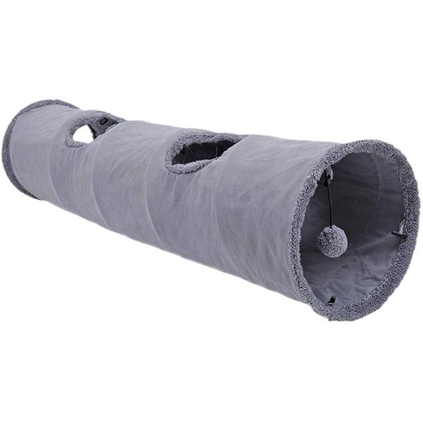 

cat toys pet collapsible tunnel play durable suede hideaway crinkle with ball 12 inch diameter