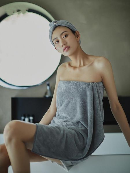 

bath towel household absorbent, quick-drying, no lint, thick oversized wrapped